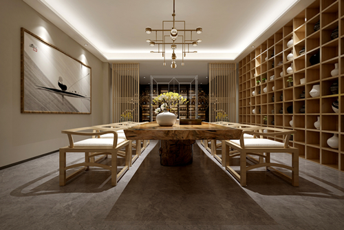 百色市百通世界新城廣場小區(qū)新中式風(fēng)格別墅裝修案例