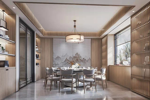 云浮市百合花城二區(qū)新中式風格別墅裝修案例