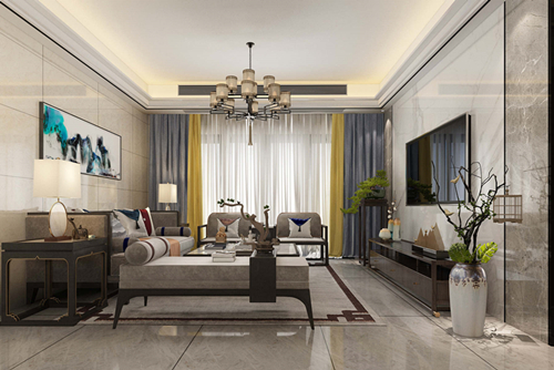 廣州市凱德山海連城新中式風(fēng)格四居室裝修案例