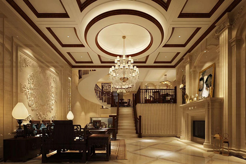 清遠(yuǎn)市萬科華府新中式風(fēng)格別墅裝修案例