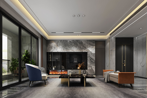 海口市濱河華庭輕奢風(fēng)格平層裝修案例