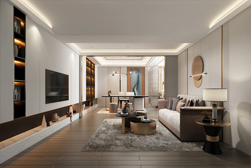 海口市濱江帝景現(xiàn)代風格別墅裝修案例