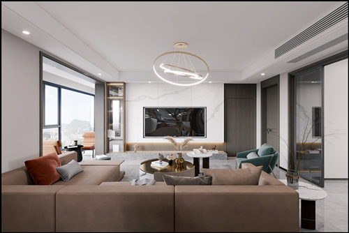 佛山市越秀閱湖臺(tái)現(xiàn)代風(fēng)格平層裝修案例