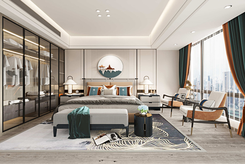 汕頭市悅水灣新中式風格四居室裝修案例