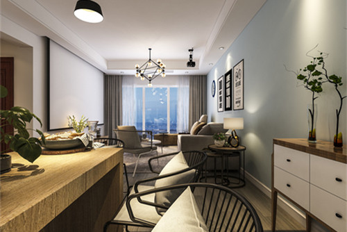 中山市盈悅豪庭北歐風(fēng)格三居室裝修案例