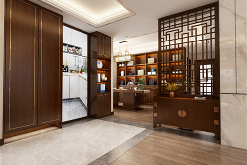 中山市雅居樂(lè)萬(wàn)象郡2期新中式風(fēng)格五居室裝修案例