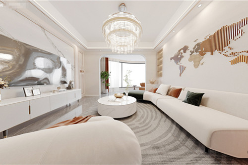 莆田市濱江步行街現(xiàn)代簡約風(fēng)格三居室裝修案例