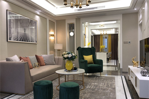 ?？谑卸际猩置朗斤L(fēng)格三居室裝修案例