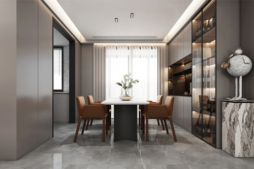 潮州市八號工業(yè)區(qū)住宅現(xiàn)代簡約風格三居室裝修案例