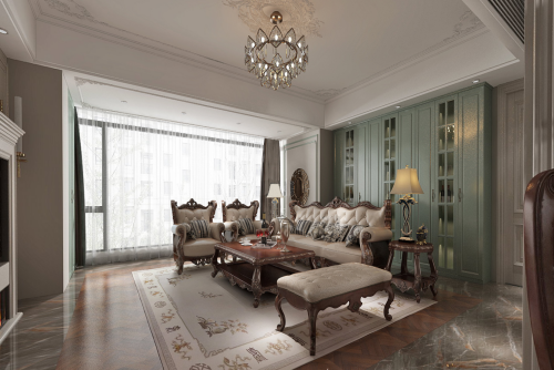 德陽(yáng)市玫瑰園新中式風(fēng)格二居室裝修案例