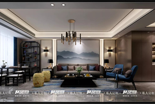 合肥市綠城&middot;廬境桃源新中式風格三居室裝修案例