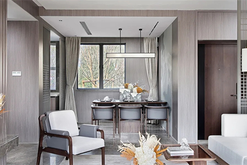 珠海市鵬瑞&middot;珠澳灣中心新中式風(fēng)格三居室裝修案例